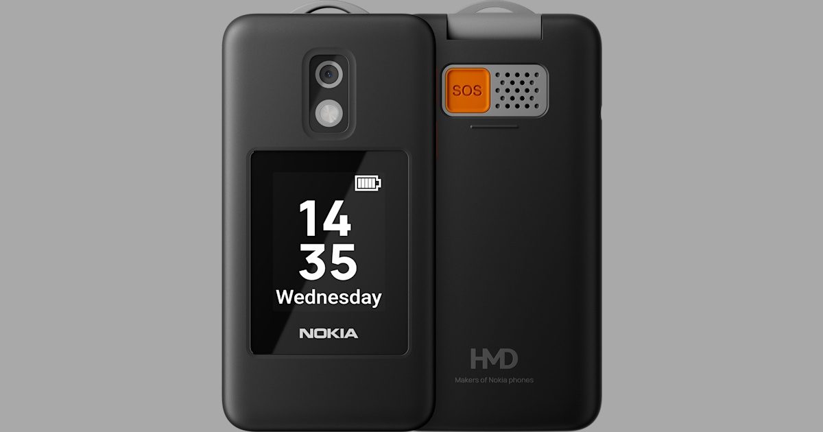 Nokia 2360 Flip closed charcoal official-style product view