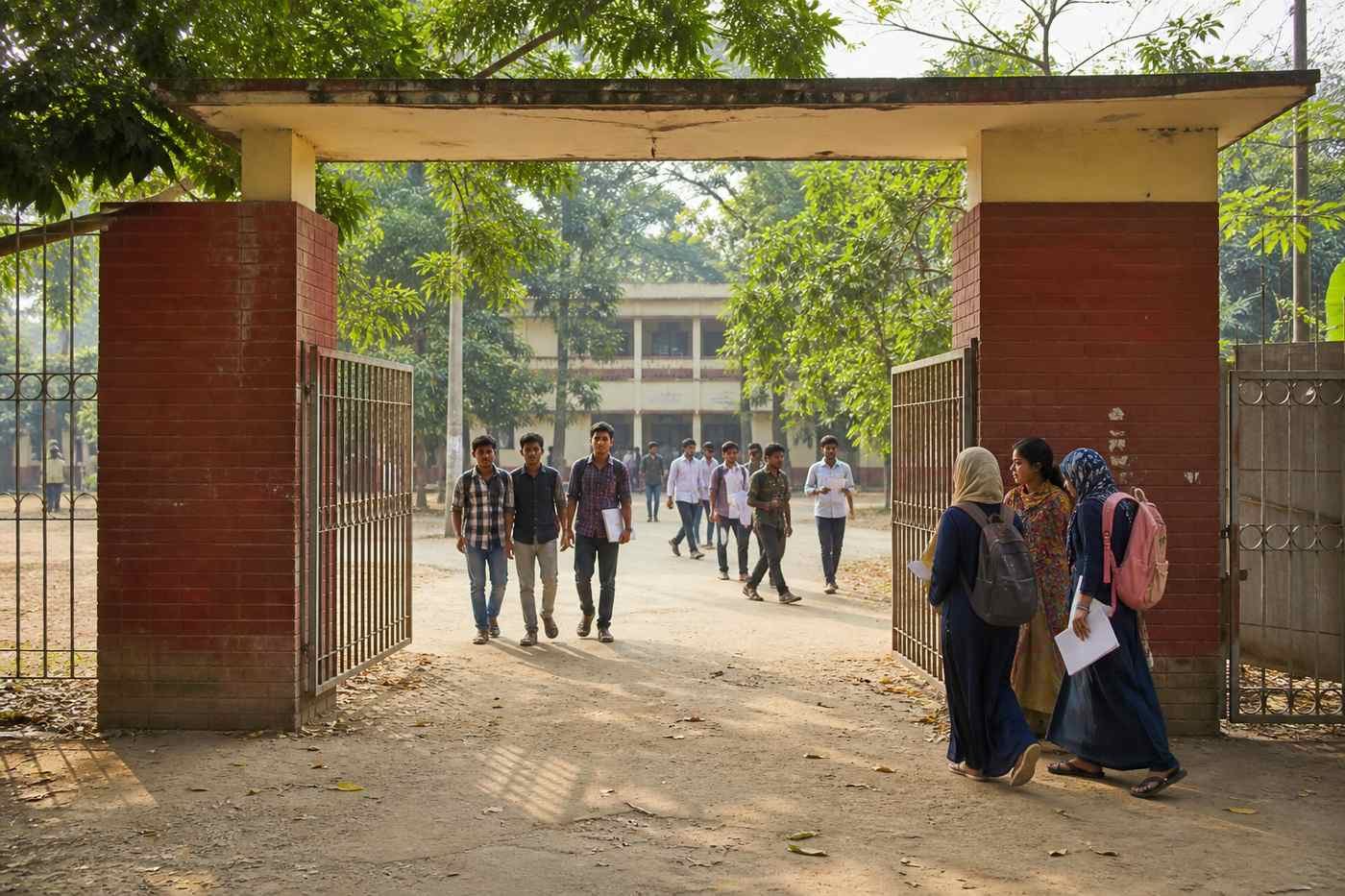 Bangladesh college campus during HSC Class XI admission season