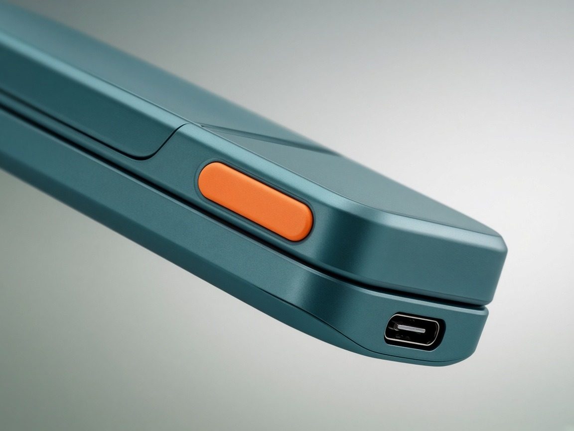 Nokia 2360 Flip SOS side button and USB-C close-up
