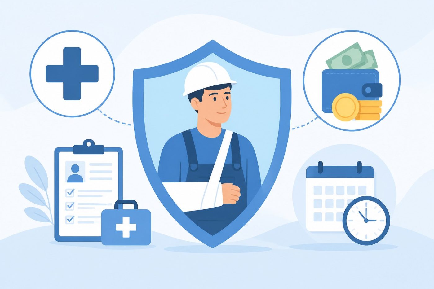 Workers compensation insurance coverage medical wages and employers liability