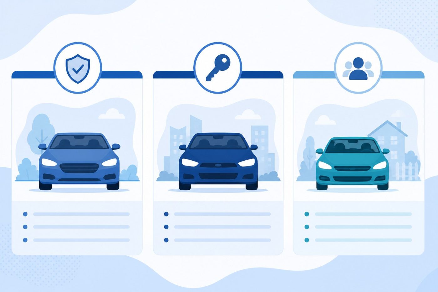 Owned auto insurance compared with hired and non-owned auto coverage