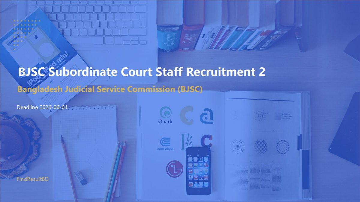 BJSC Subordinate Court Staff Recruitment 2026 (968 Posts) cover – FindResultBD