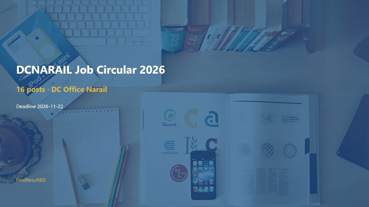 DCNARAIL Job Circular 2026 – Narail Distric 16 Posts cover – FindResultBD