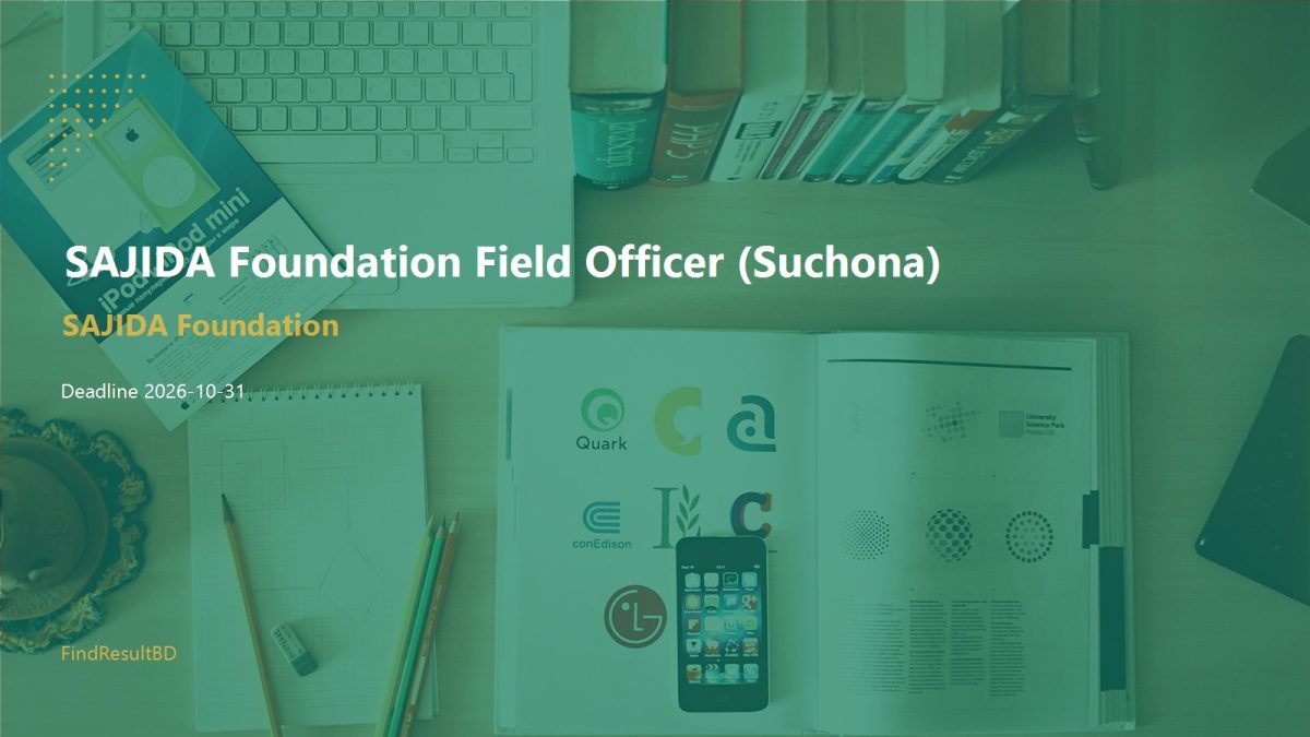 SAJIDA Foundation Field Officer (Suchona) Recruitment 2026 cover – FindResultBD