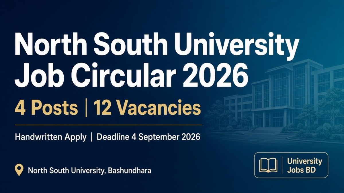 North South University Job Circular 2026 - 4 posts 12 vacancies English cover