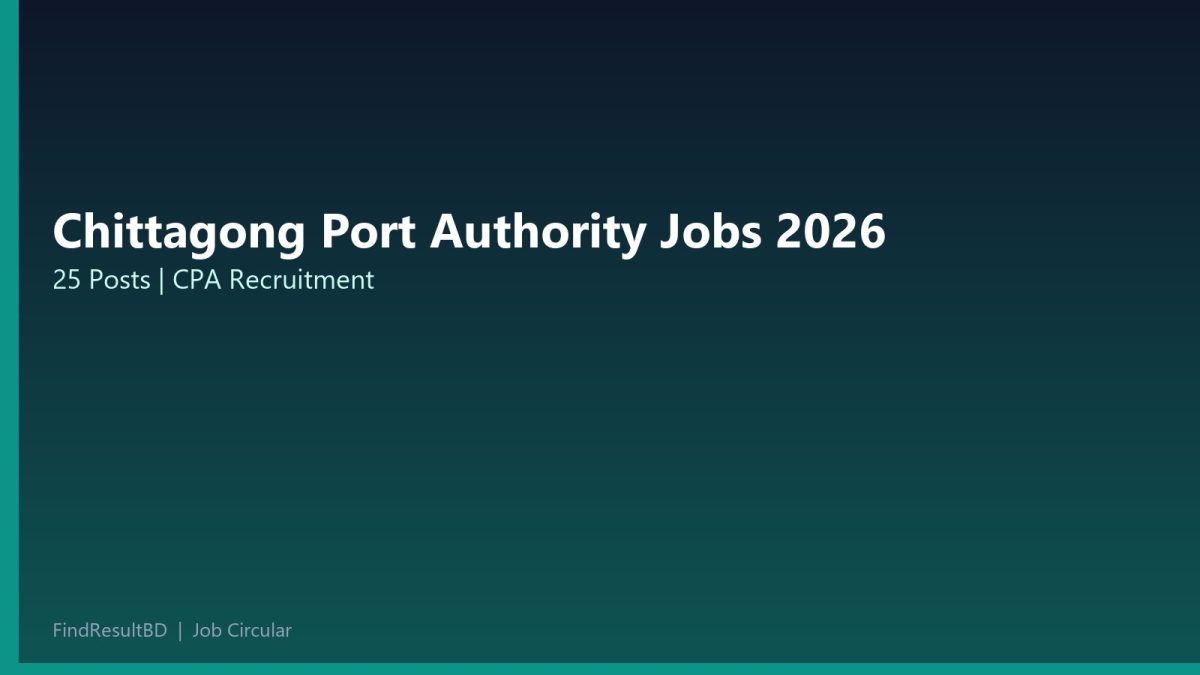 Chittagong Port Authority Jobs 2026