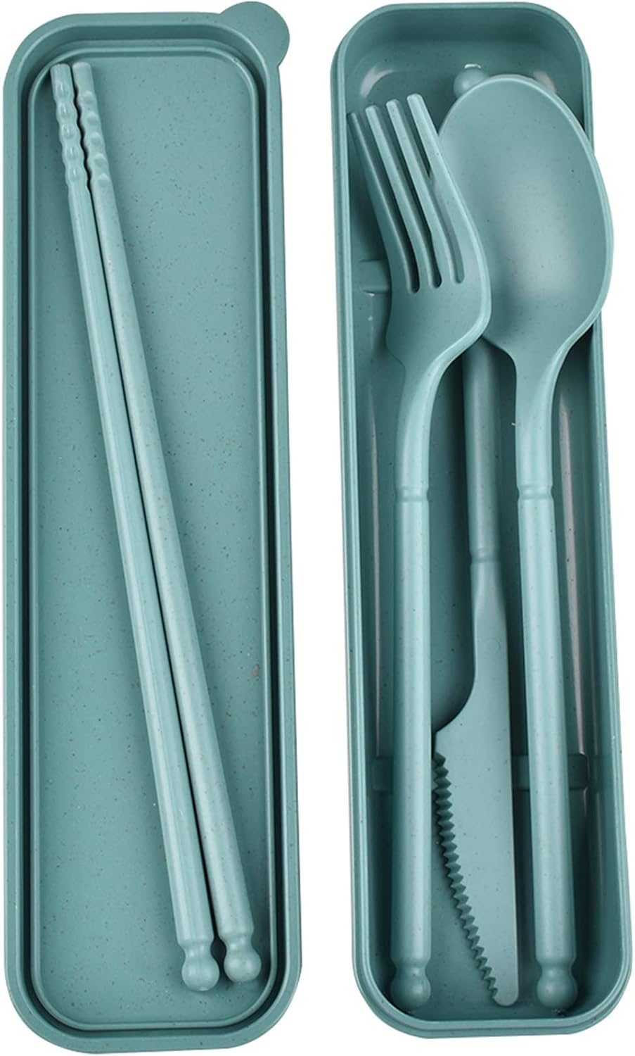 CUNTAUK reusable utensils set with case dark green portable cutlery for travel