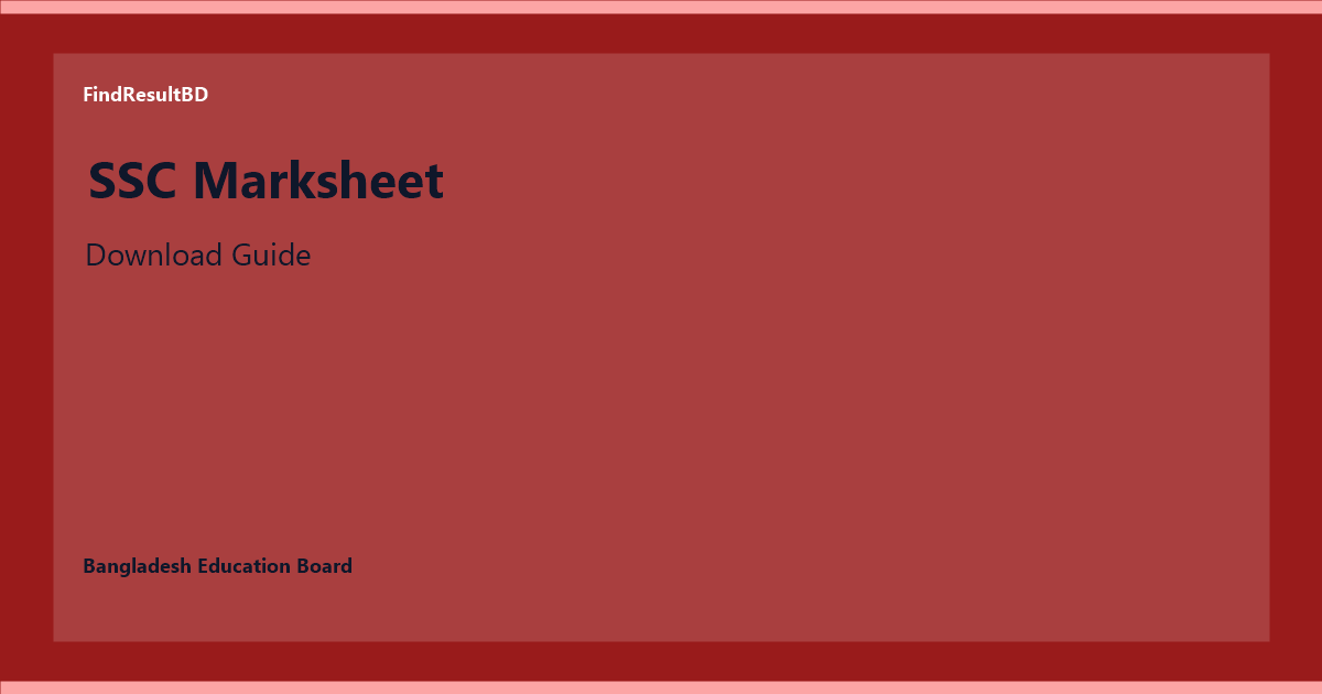 SSC Result with marksheet download PDF guide