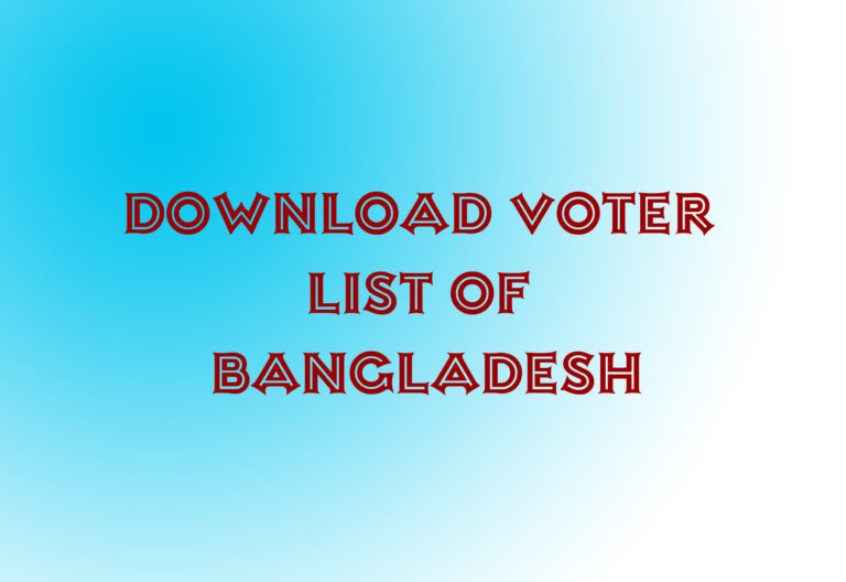 Voter list of Bangladesh download