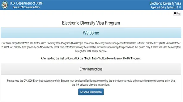 DV Lottery Application Form