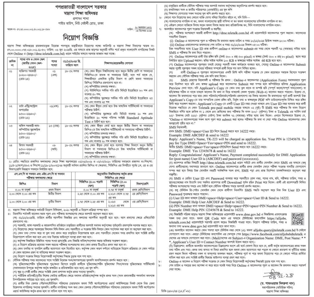 DME Job Circular 2024