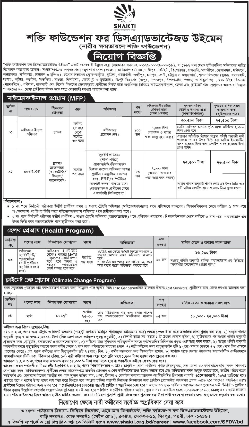 Shokti Foundation NGO Job Circular